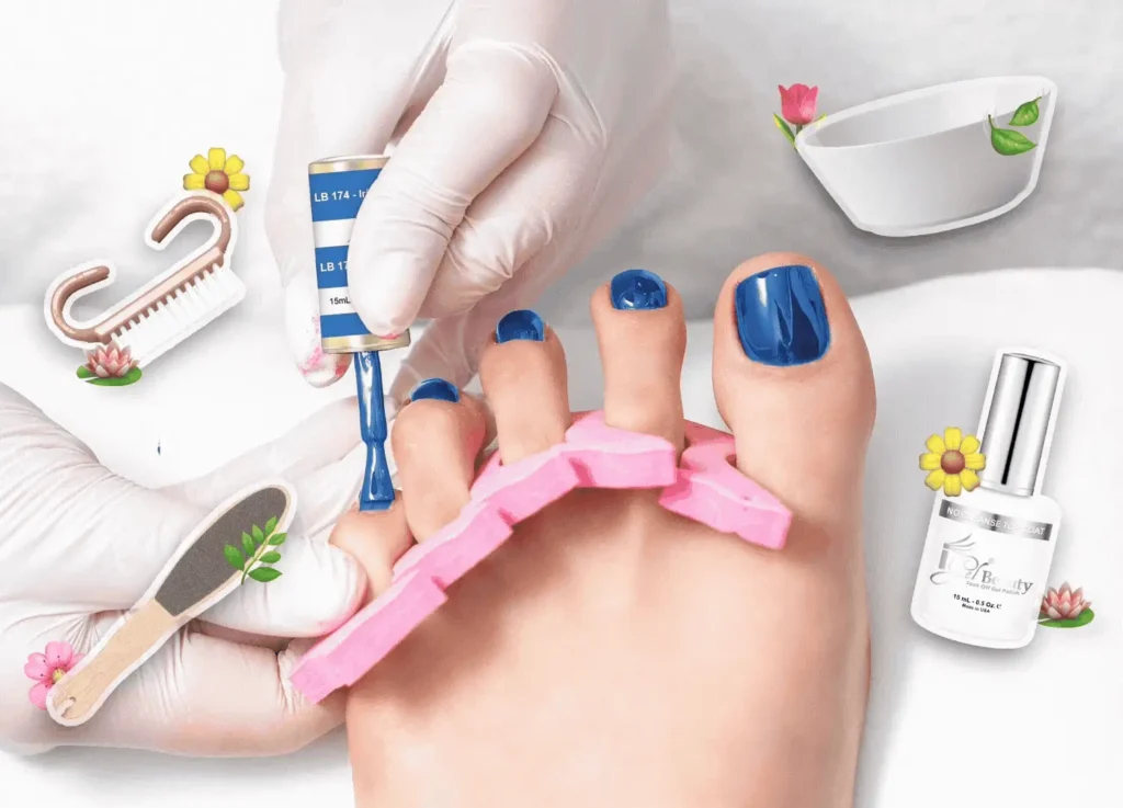 pedicure with shellac polish