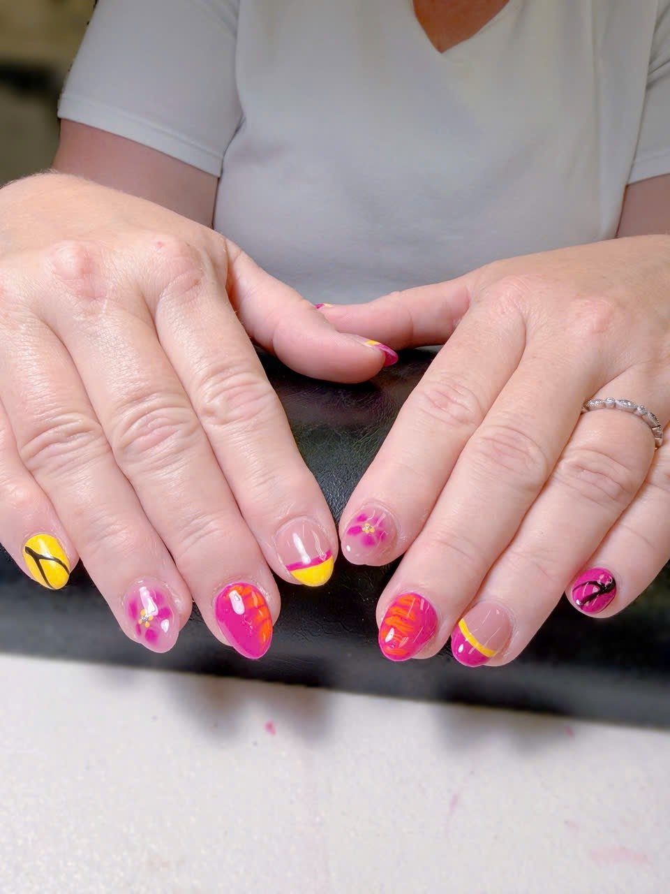 Vibrant Floral Nail Art Design – Angels Nail & Spa Yarmouth NS