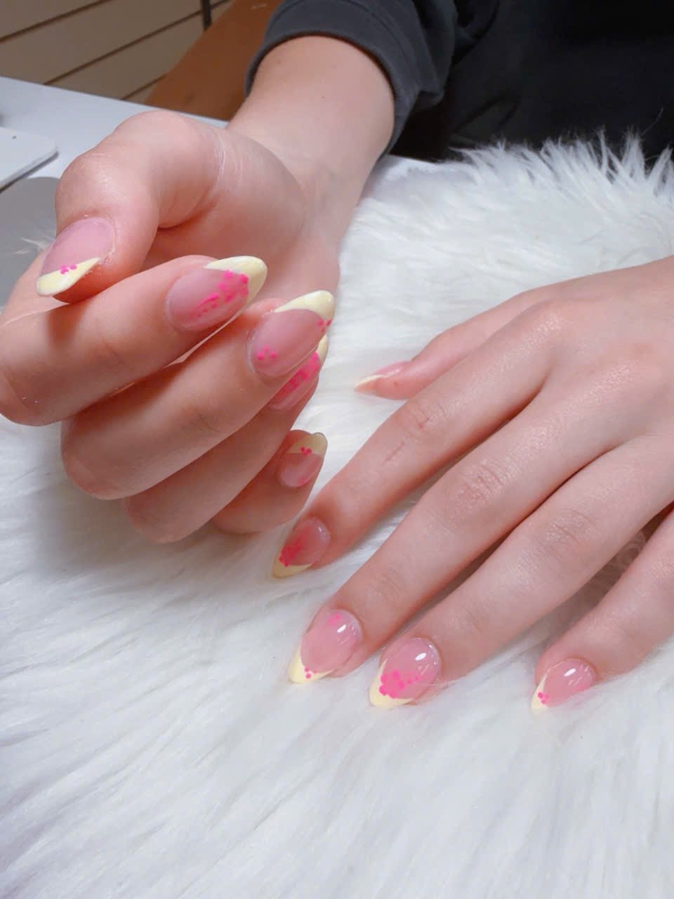 French Tip With Pink Flowers. – Angels Nail & Spa Yarmouth NS