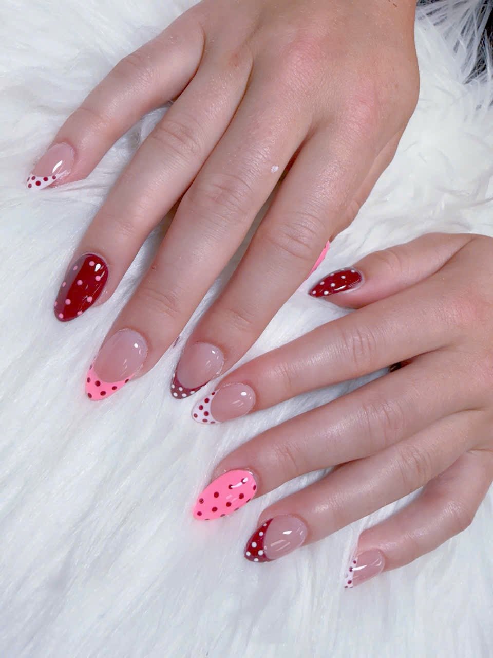 Polka Dot French Tip Nail Art – Angels Nail & Spa Yarmouth NS