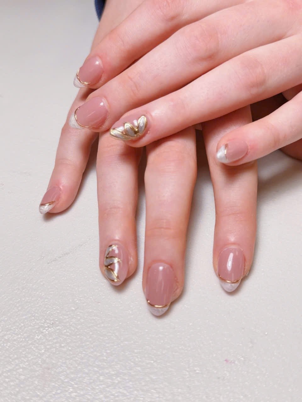 Pearl Gold Wire Flower Short Nail Yarmouth NS